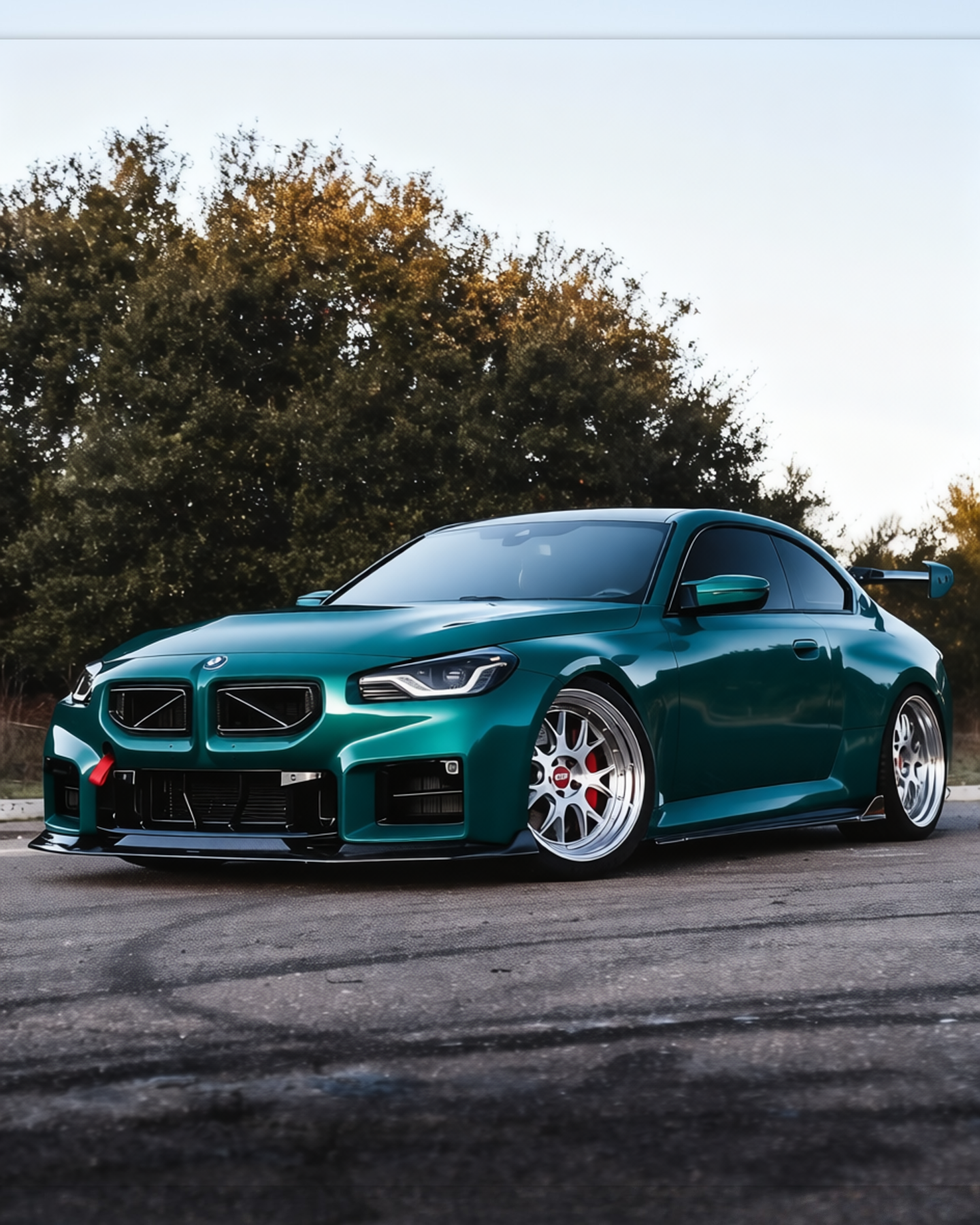 BMW M2 rendered in Super Gloss Era Green gloss wrap