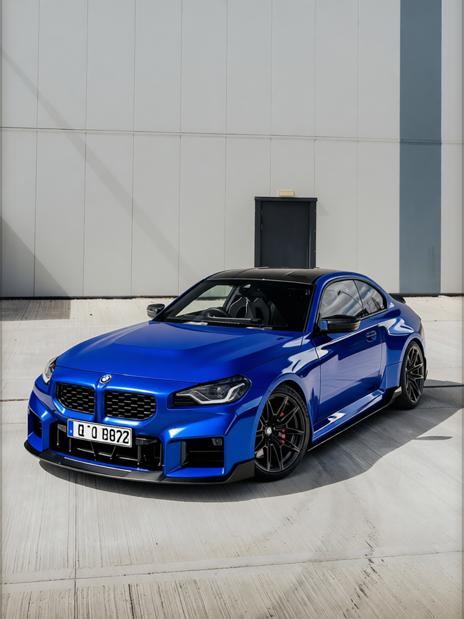 BMW M2 rendered in Royal Blue gloss wrap