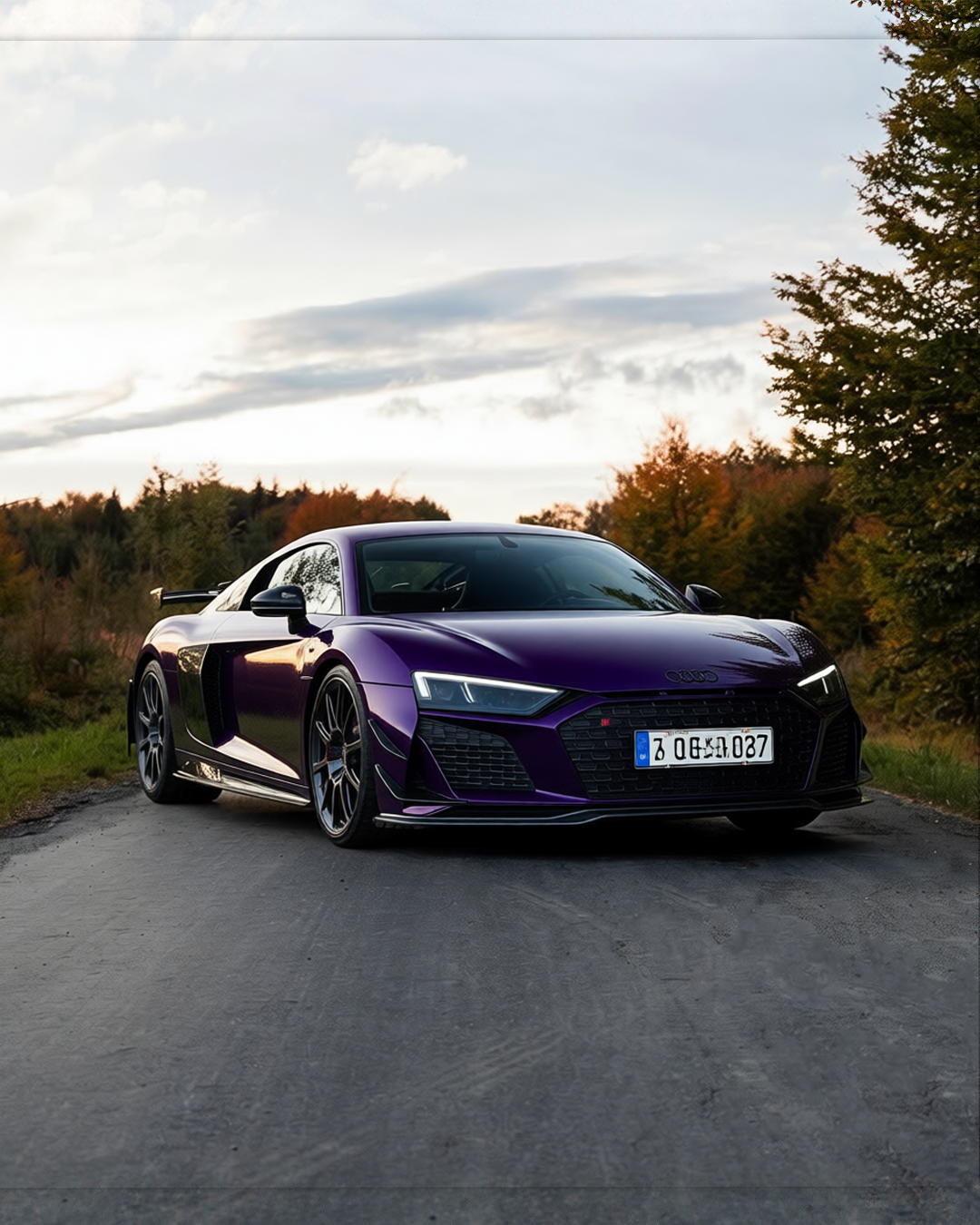 Audi R8 rendered in Midnight Purple gloss paint