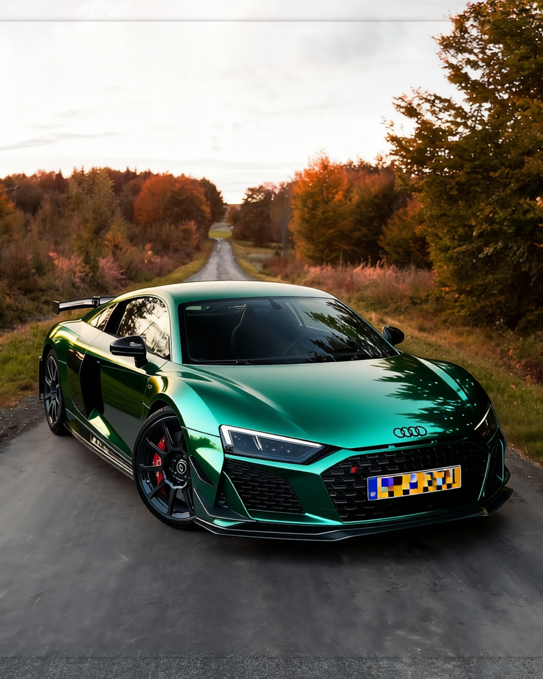 Audi R8 V10 GT rendered in Super Gloss Liquid Metallic Aventurine gloss wrap