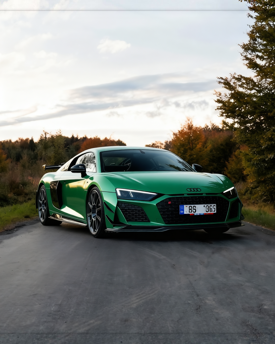 Audi R8 V10 GT rendered in Ferrari Gloss Verde Francesca Green gloss wrap