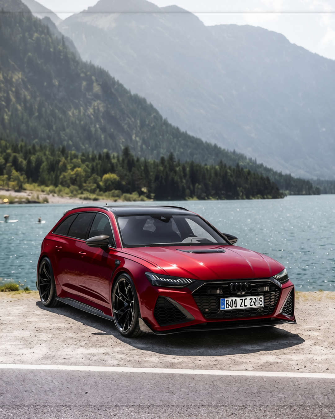 Audi RS6 rendered in Crystal Ancora Red gloss wrap