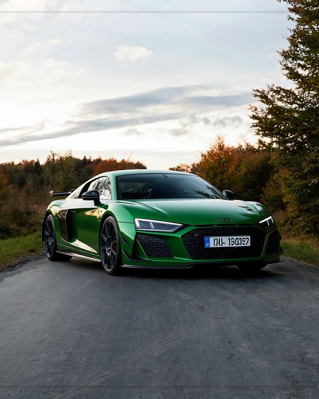 Audi R8 rendered in Racing Green gloss paint
