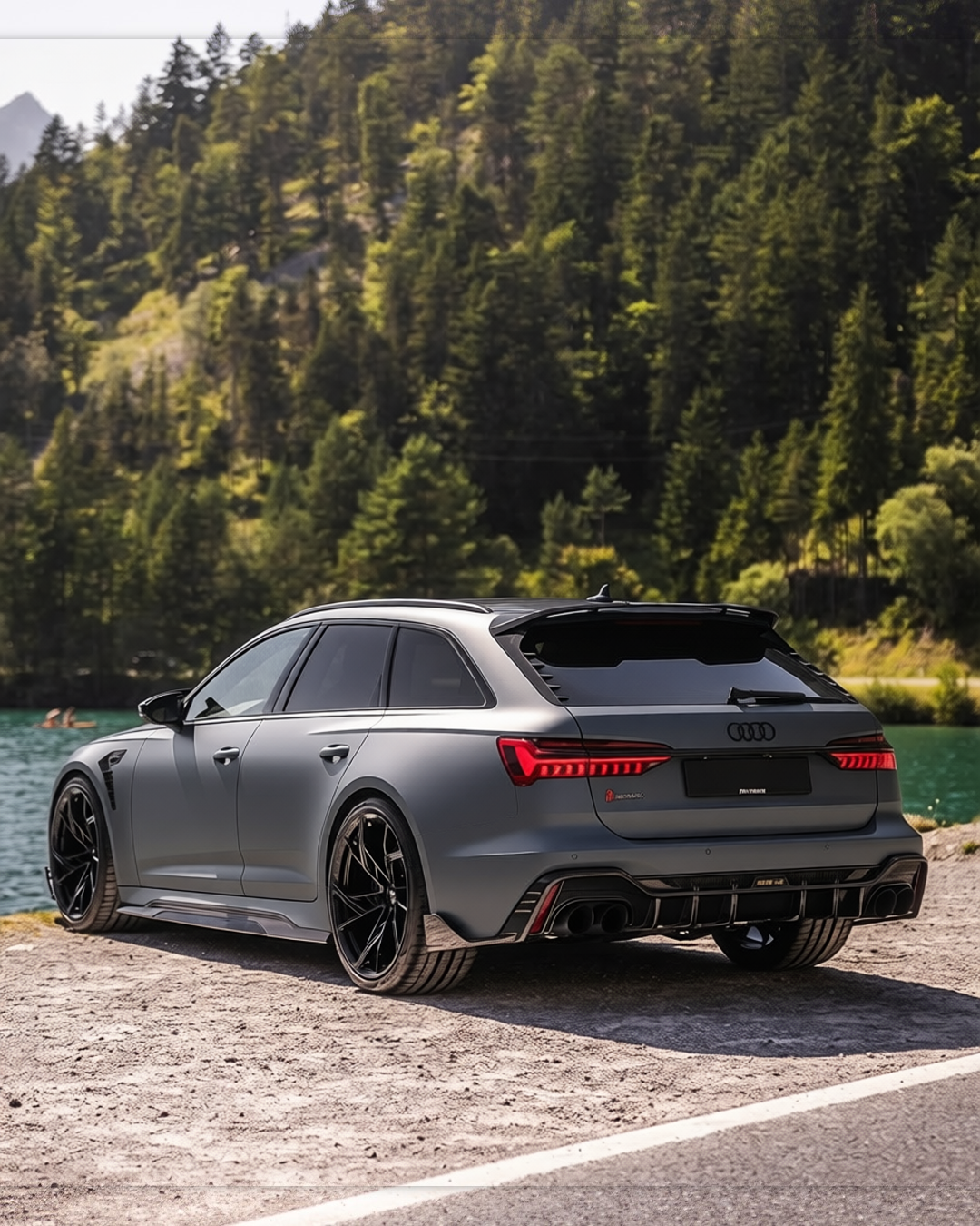 Audi RS6 rendered in Nardo Grey satin paint