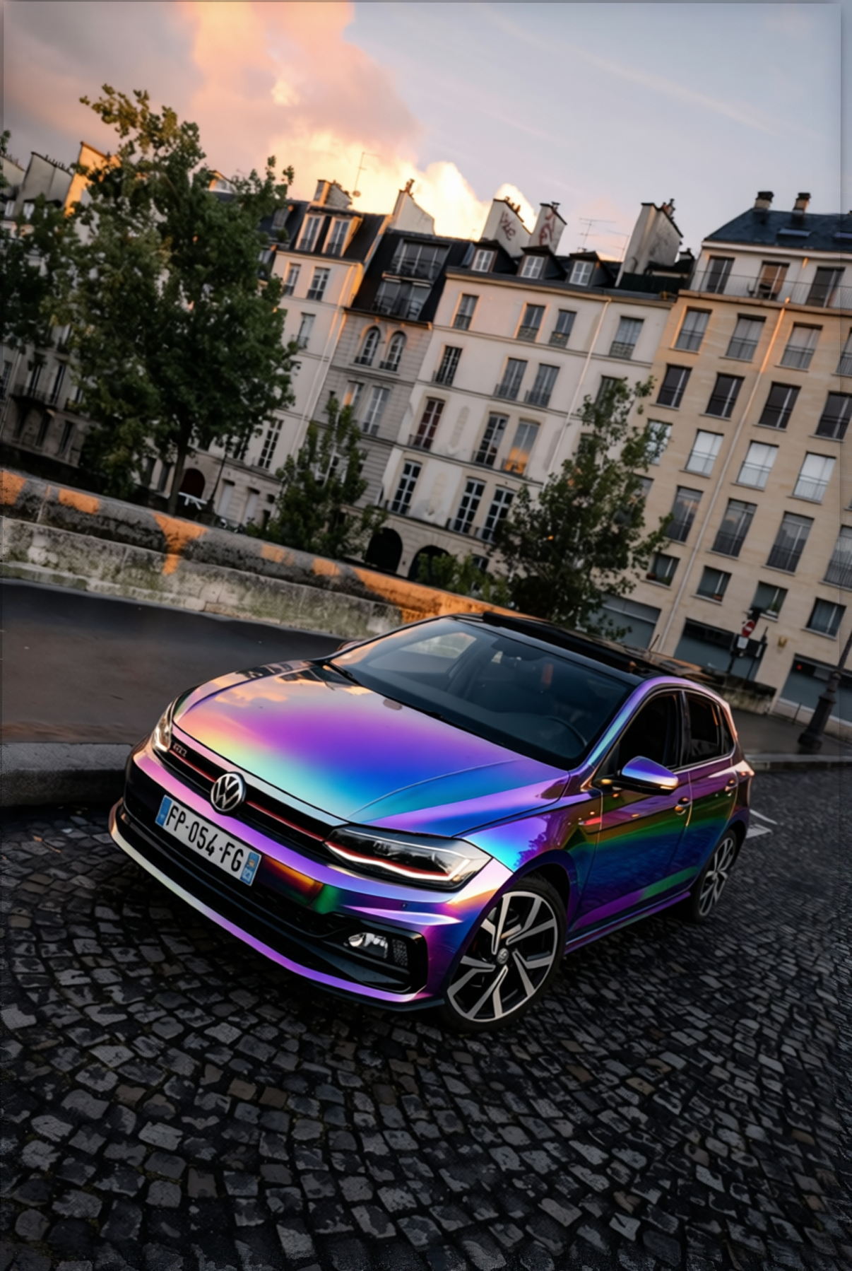 Volkswagen Polo GTI rendered in Super Gloss Spectrum gloss wrap