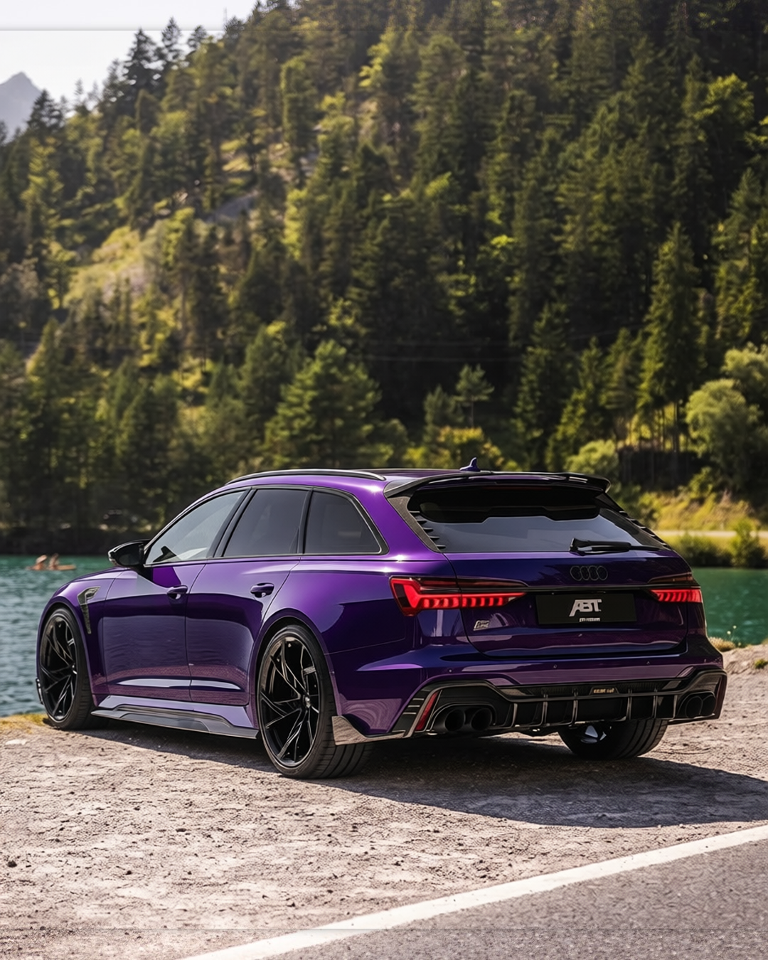 Audi RS6 rendered in Midnight Purple gloss paint