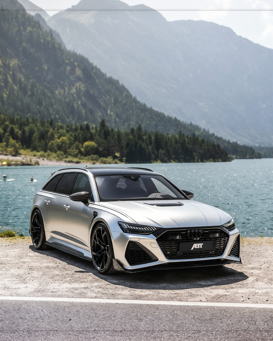 Audi RS6 rendered in Crystal Metallic Silver gloss wrap