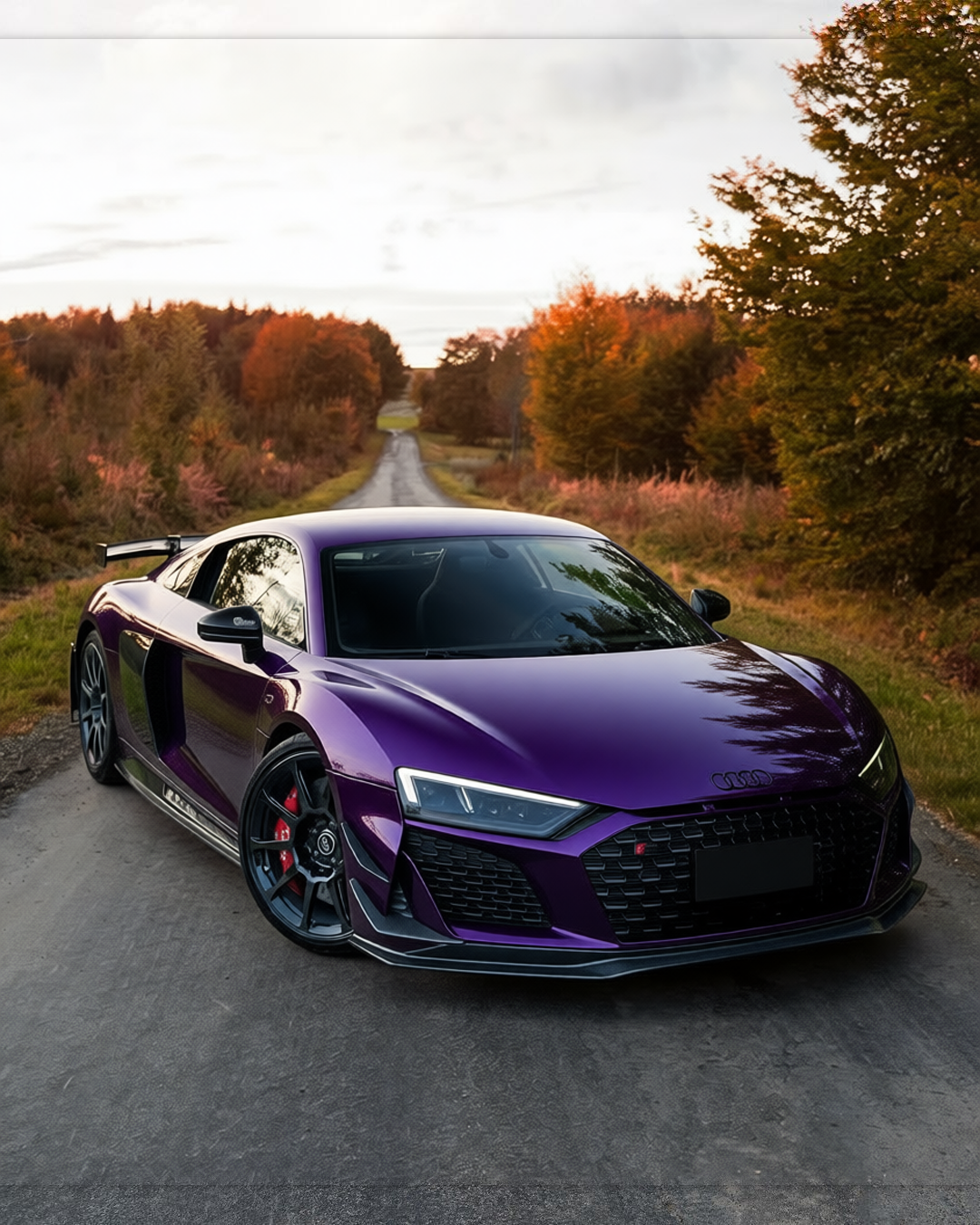Audi R8 rendered in Midnight Purple gloss paint