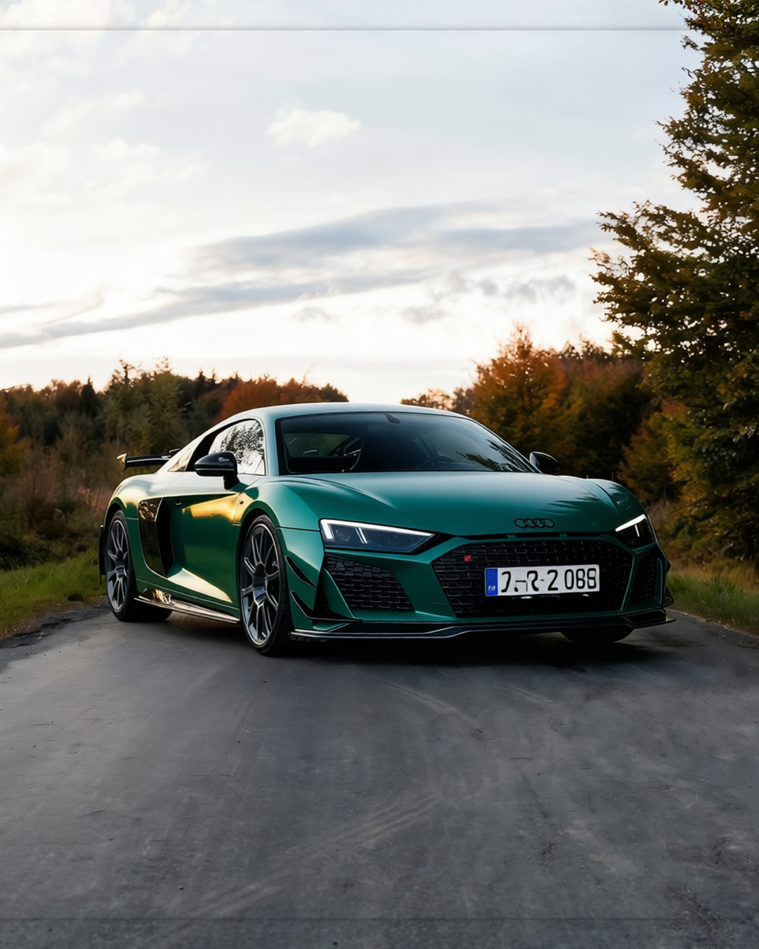 Audi R8 V10 GT rendered in Super Gloss Era Green gloss wrap