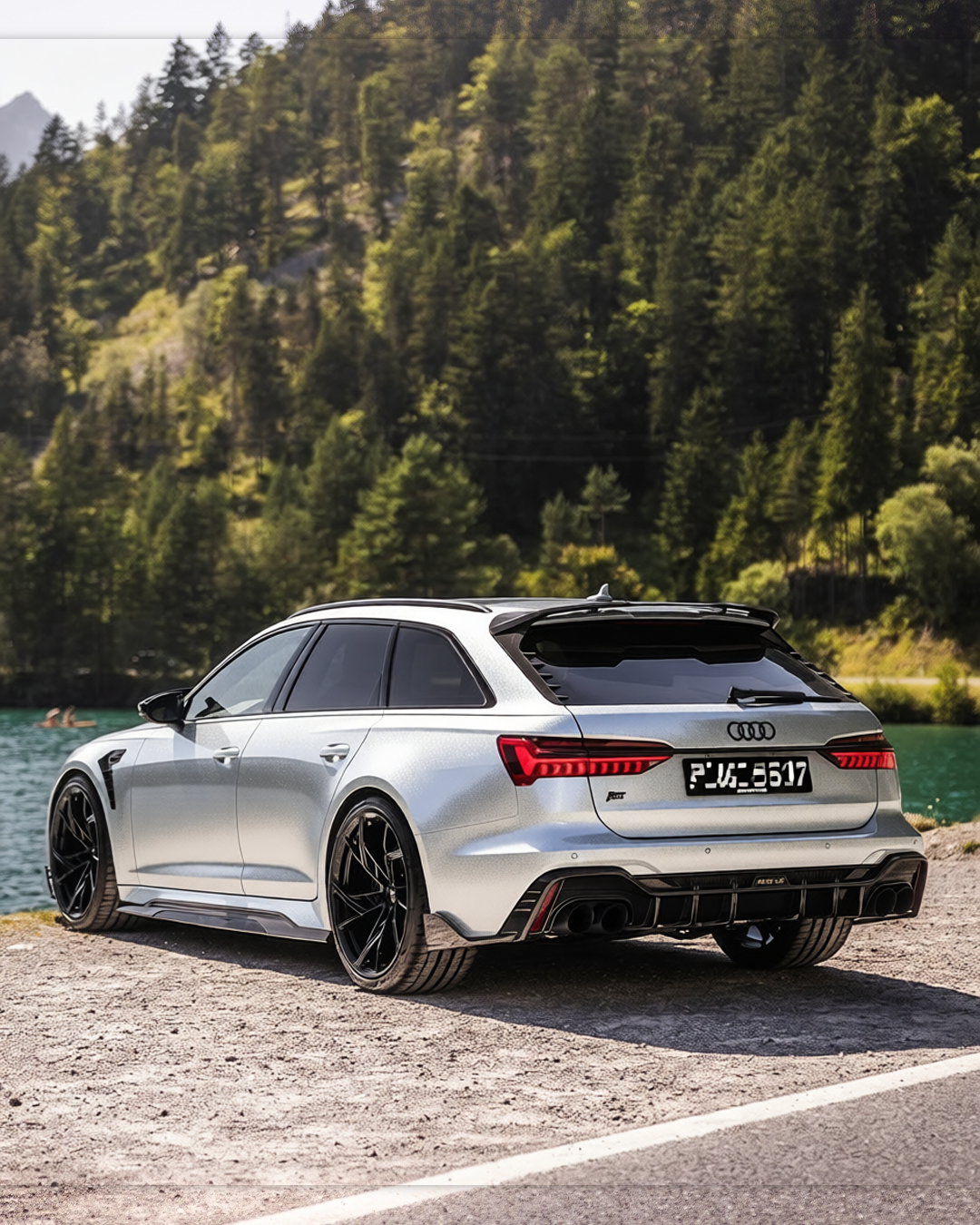 Audi RS6 rendered in Crystal Metallic Silver gloss wrap