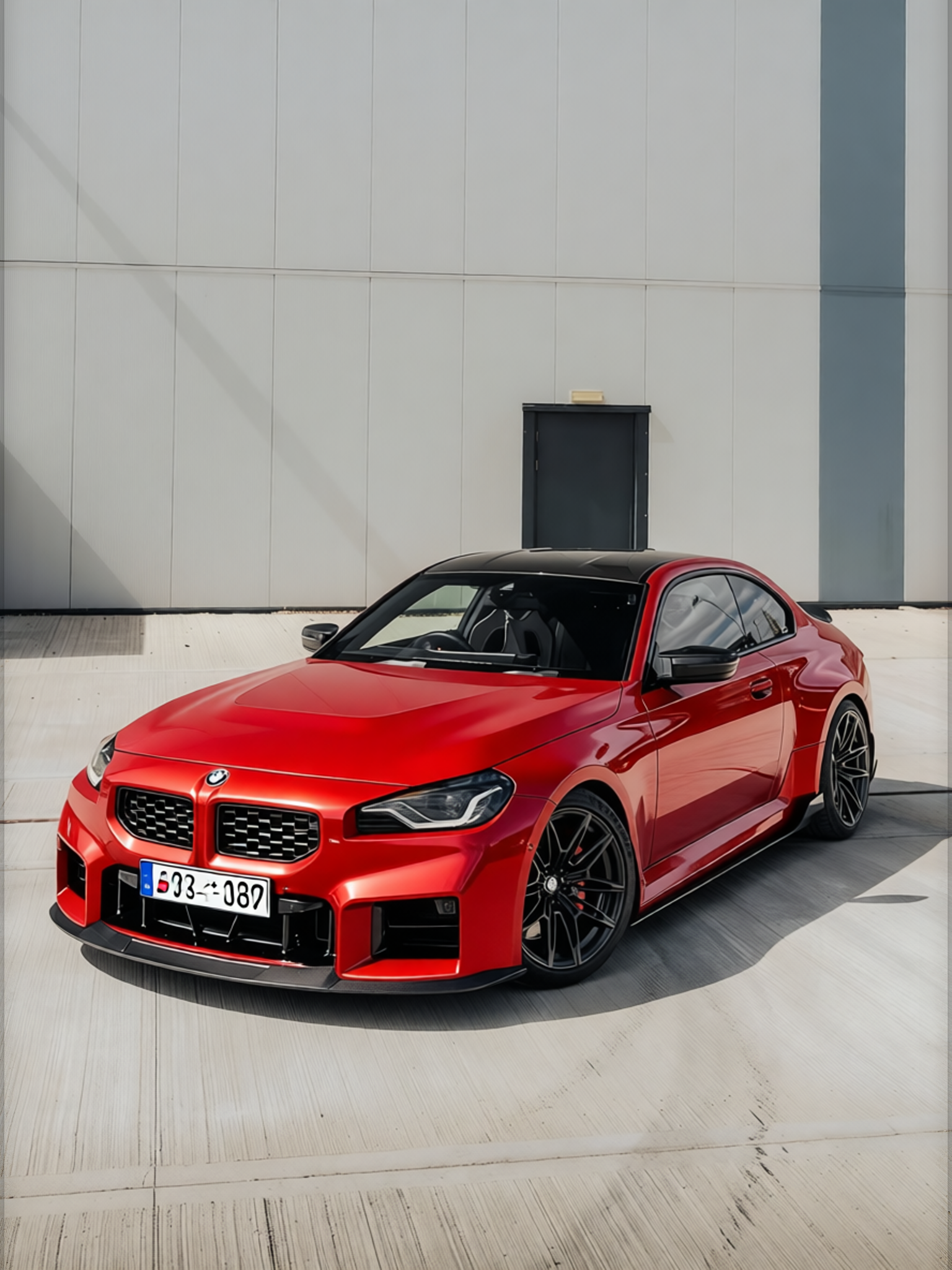 BMW M2 rendered in Gloss Dragon Fire Red gloss wrap