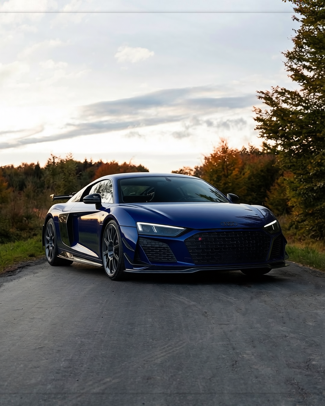 Audi R8 rendered in Deep Navy gloss paint
