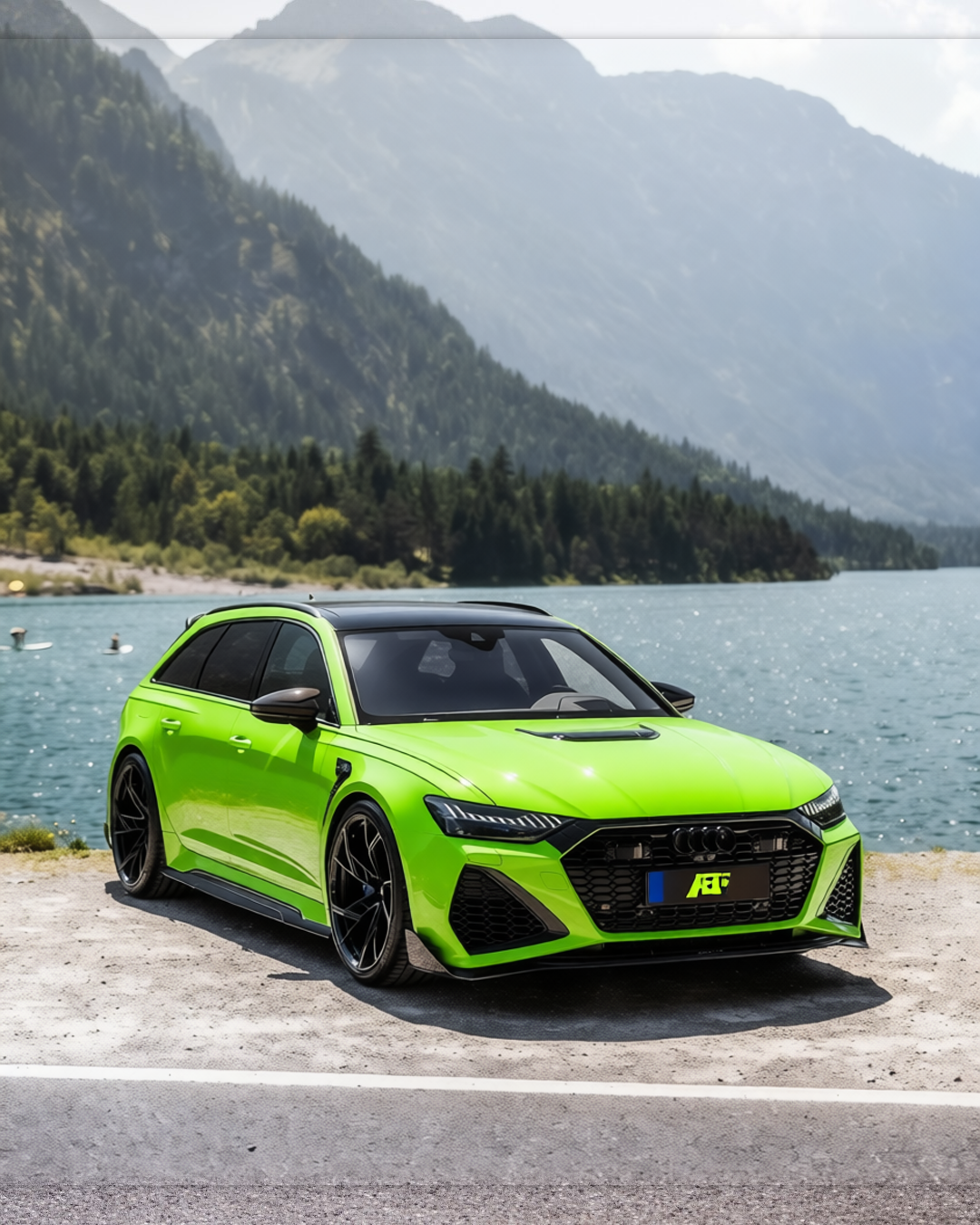 Audi RS6 rendered in Apple Green gloss wrap