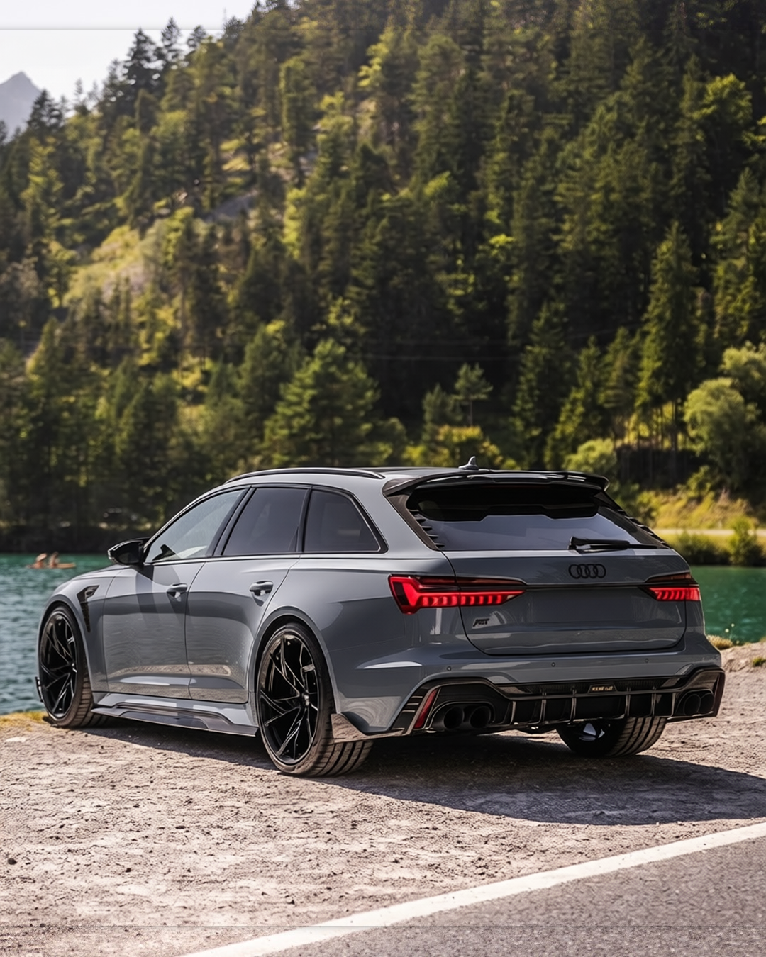Audi RS6 rendered in Nardo Grey gloss paint