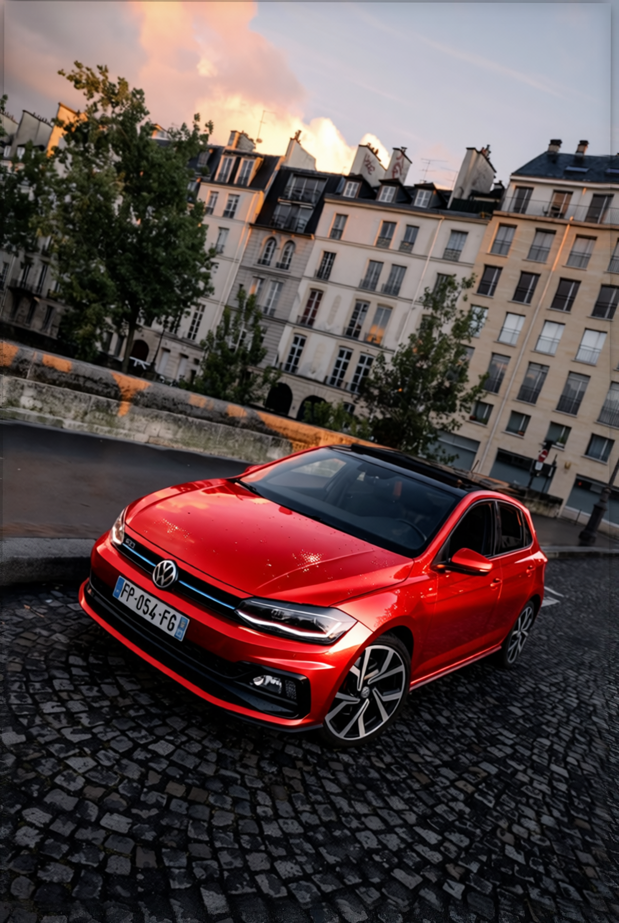 Volkswagen Polo GTI rendered in Glossy Metallic Paint Fire Red gloss wrap