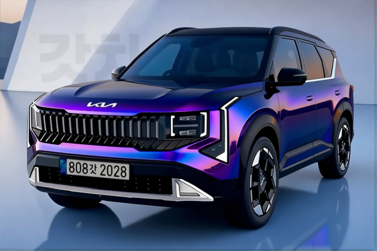 Kia EV5 rendered in Super Gloss Spectrum gloss wrap