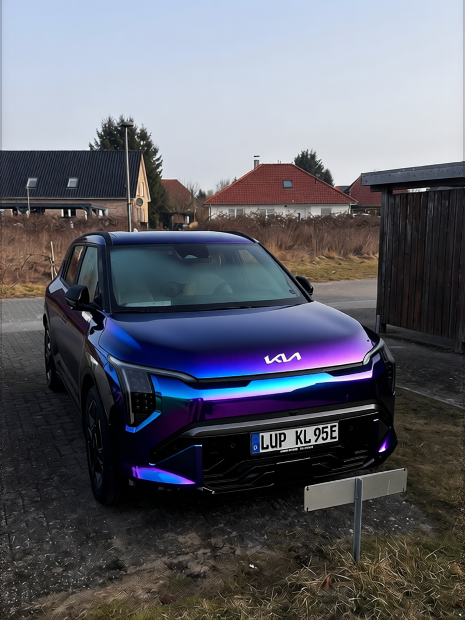 Kia EV5 rendered in Super Gloss Spectrum gloss wrap