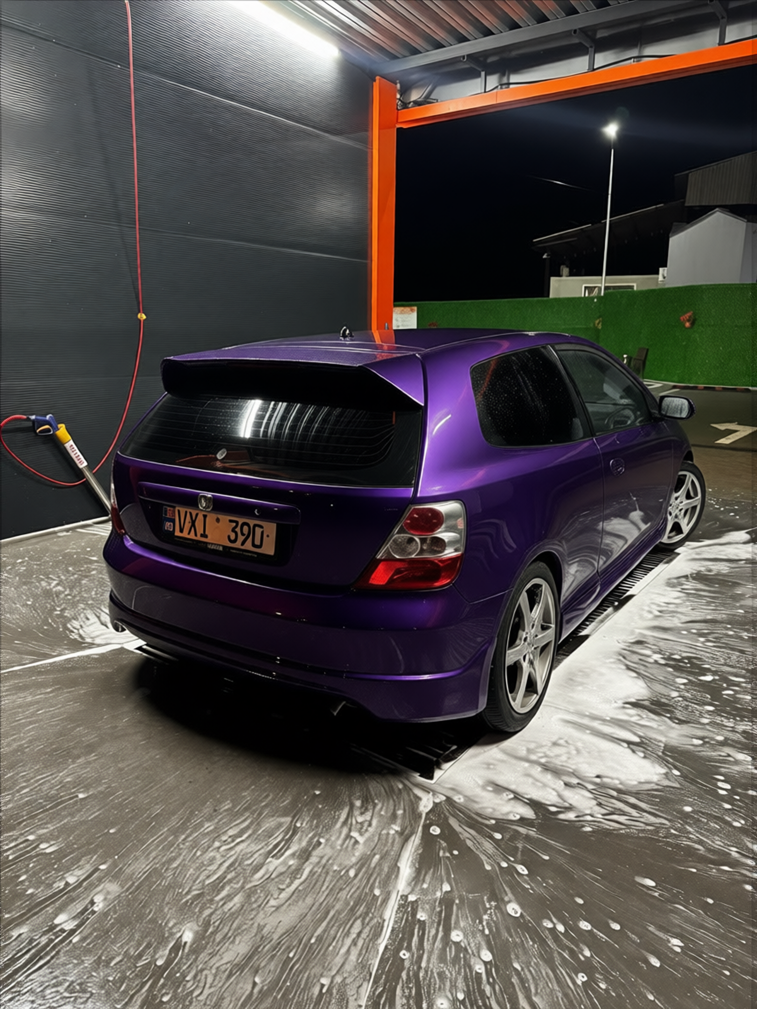 Honda Civic rendered in Midnight Purple gloss paint