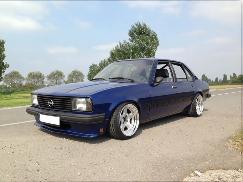 Opel Kadett rendered in Deep Navy satin paint