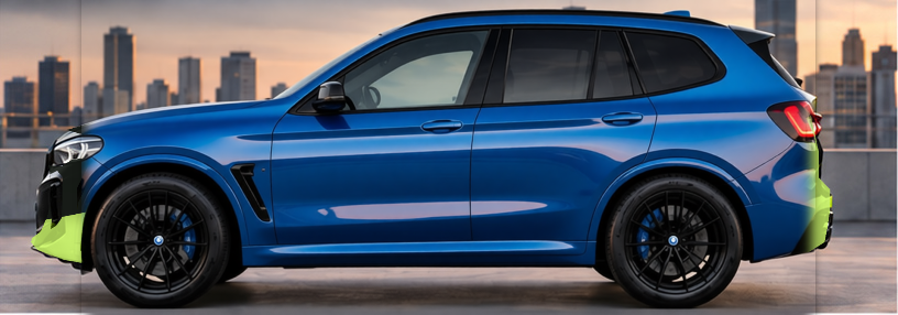 BMW X5 rendered in Gulf Blue gloss paint