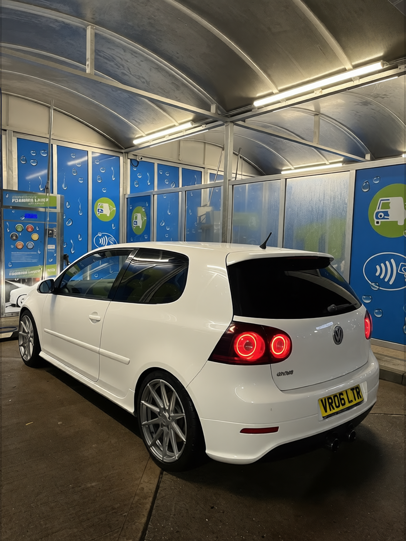 Volkswagen Golf GTI rendered in Pearl White gloss paint