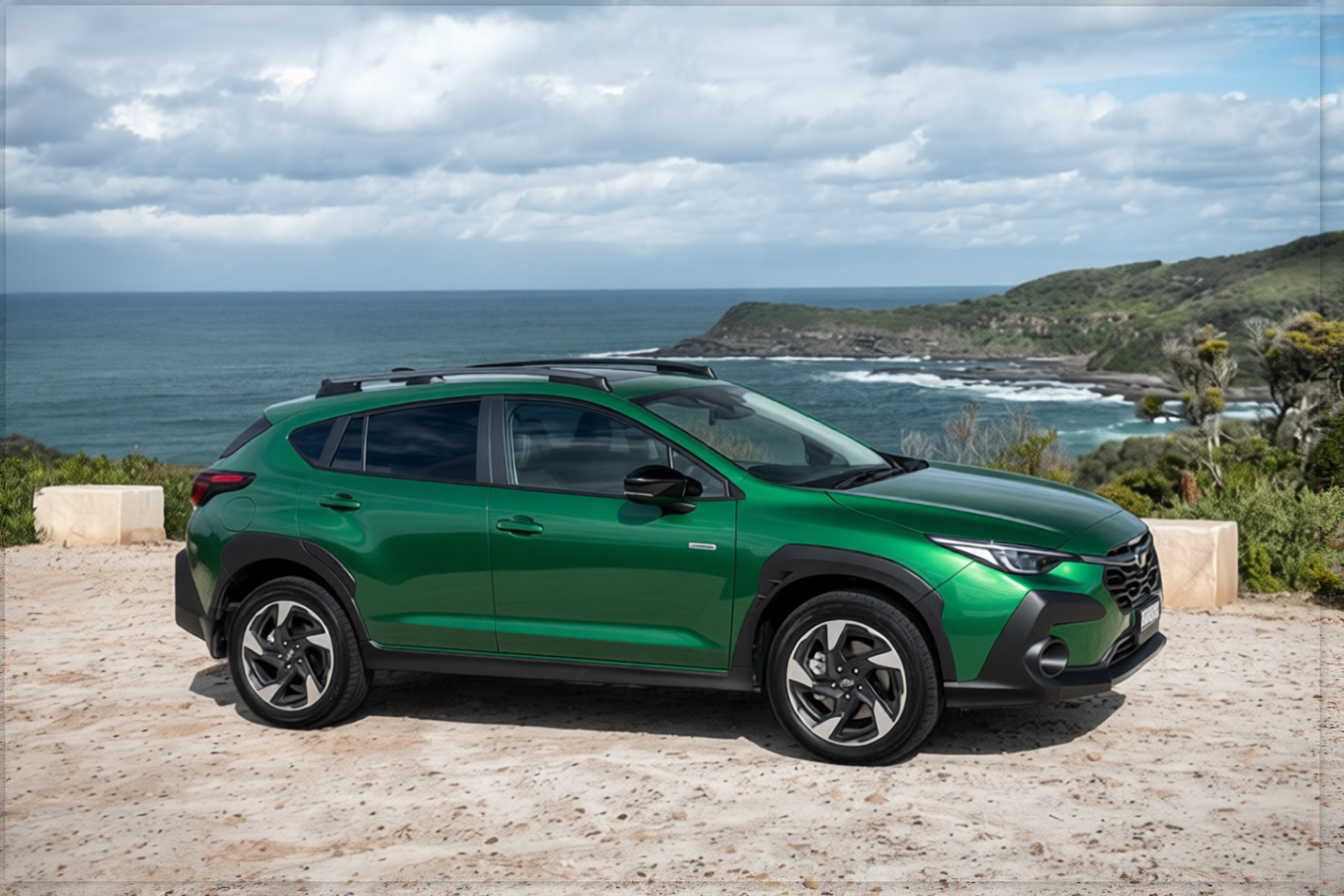 Your car rendered in Racing Green satin paint