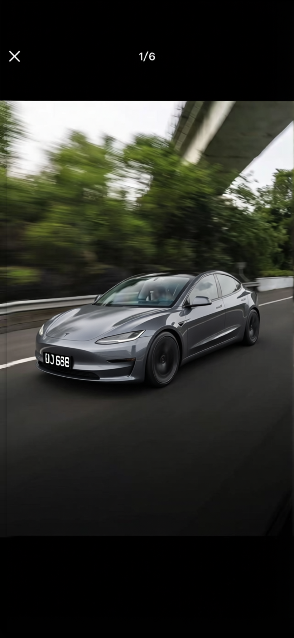 Tesla Model 3 rendered in Nardo Grey gloss paint