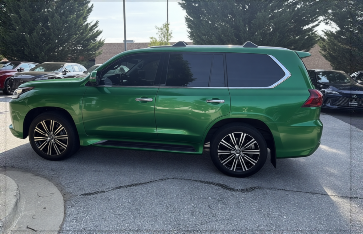 Your car rendered in Racing Green satin paint