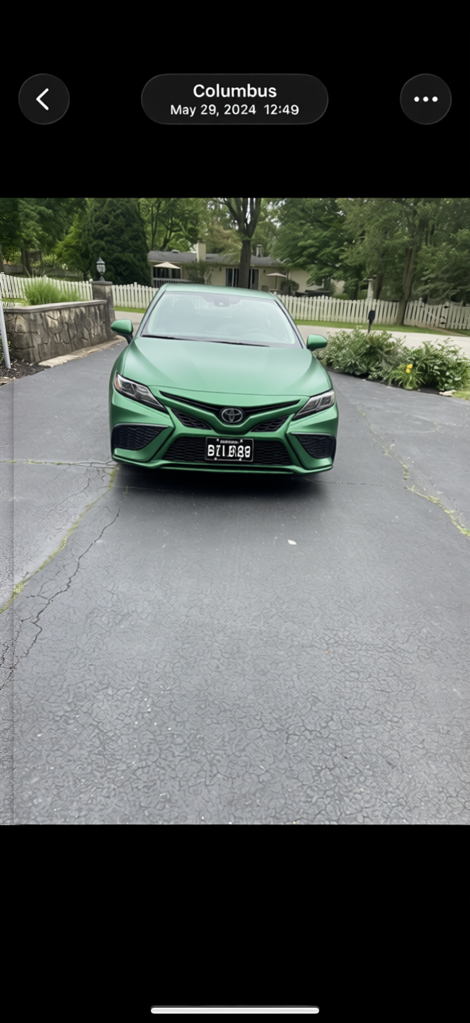 Toyota Camry rendered in Racing Green matte paint