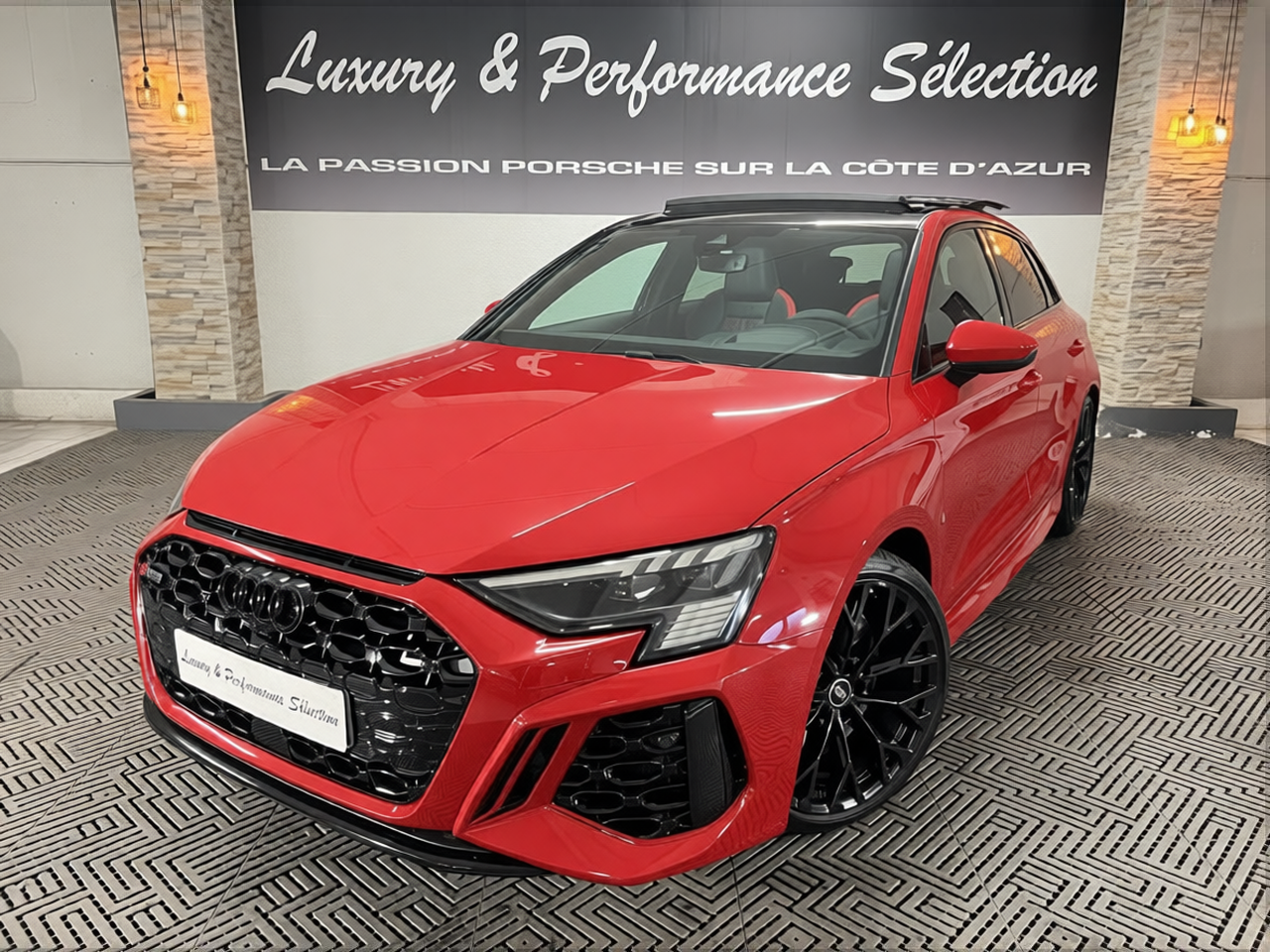 Audi RS3 rendered in Ferrari Red gloss paint