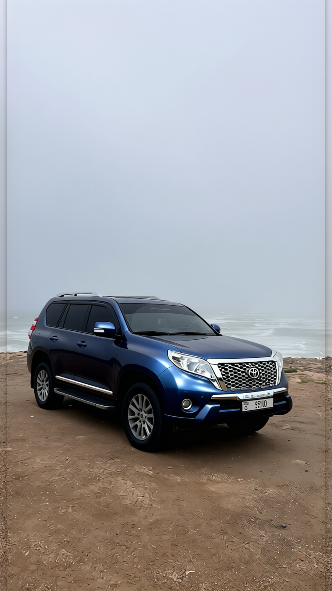 Toyota Land Cruiser rendered in Frozen Satin Metallic Charcoal Blue gloss wrap