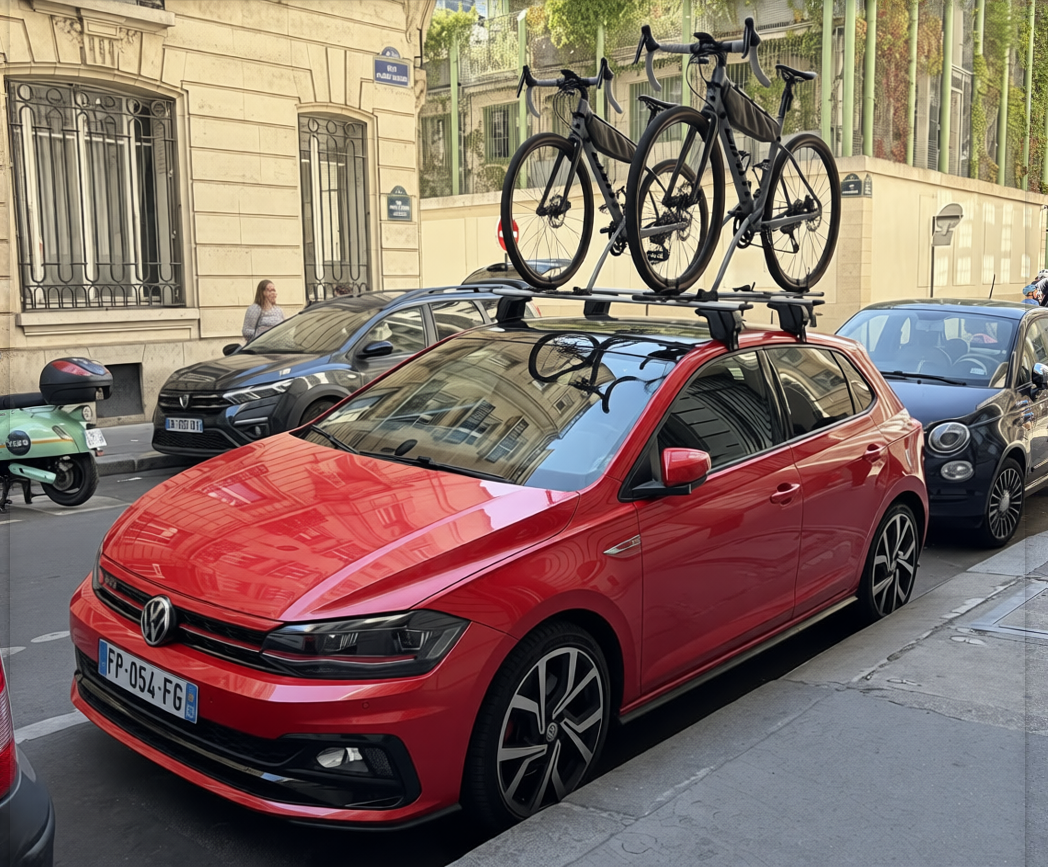 Volkswagen Polo GTI rendered in Ferrari Red gloss paint