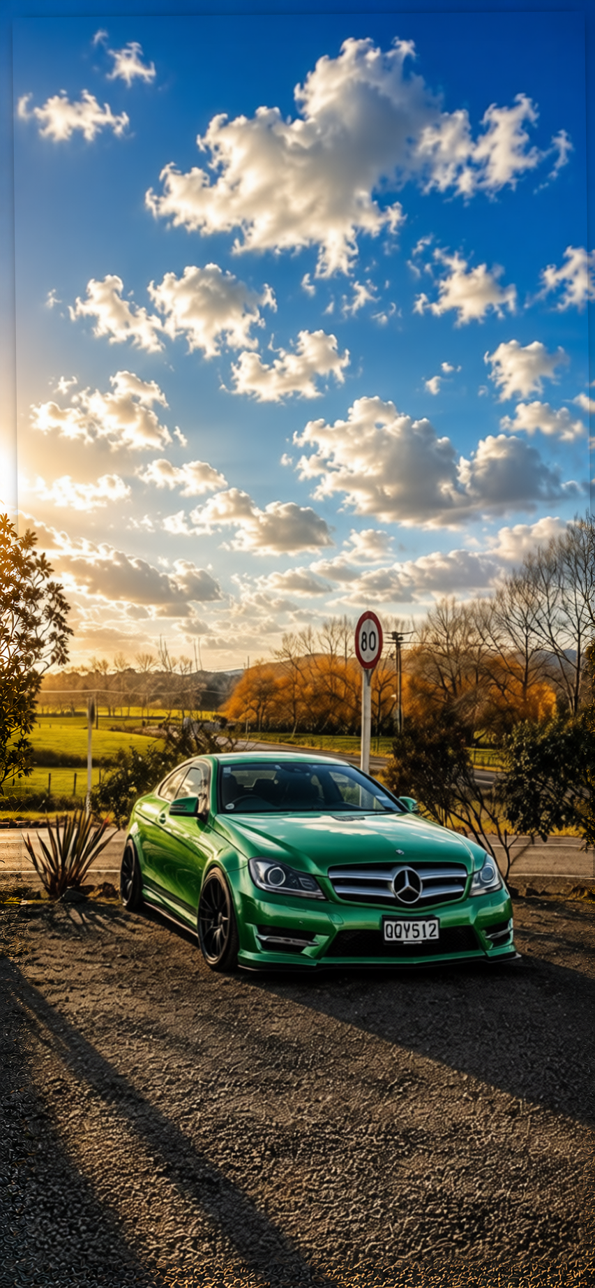 Your car rendered in Racing Green gloss paint