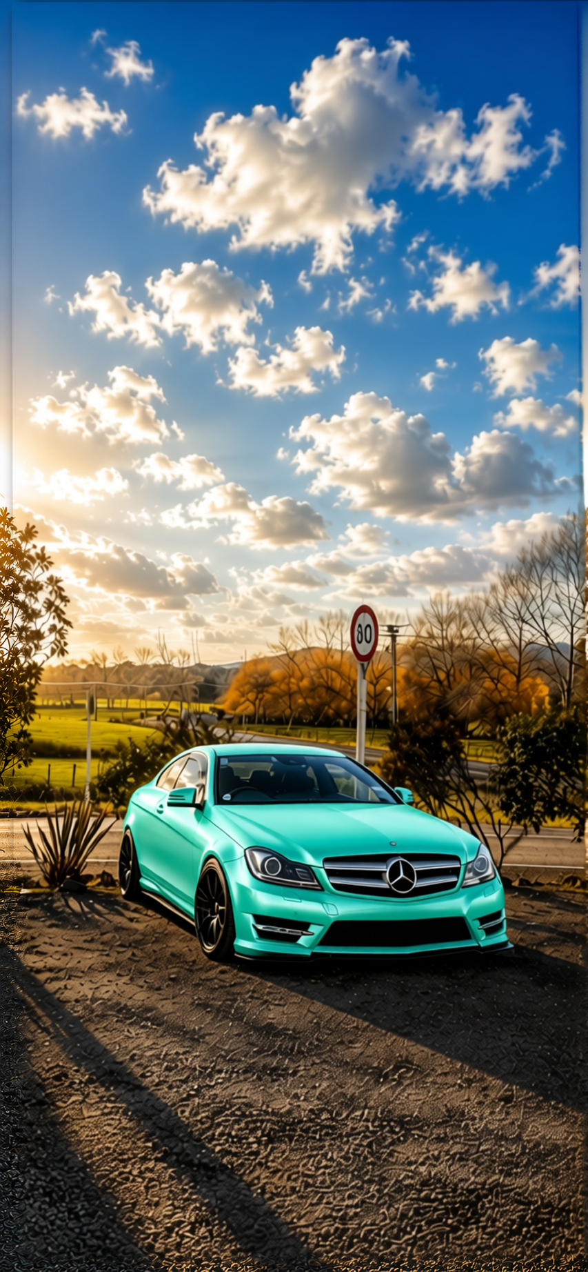 Your car rendered in Super Gloss Pearl Neon Mint gloss wrap
