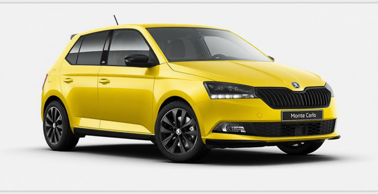 Škoda Fabia en Racing Yellow gloss paint