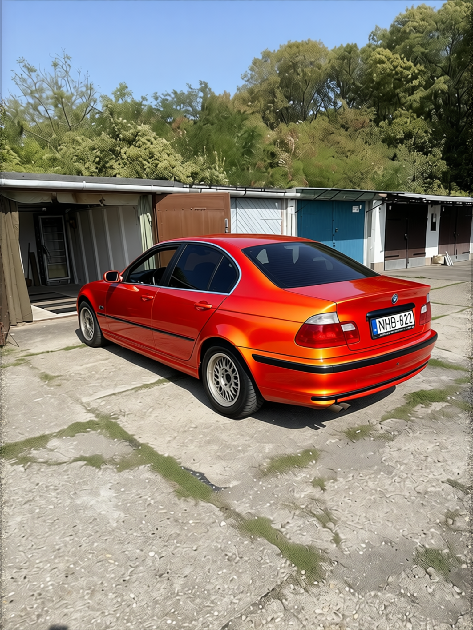BMW 3 Series rendered in Gloss Dragon Fire Red gloss wrap