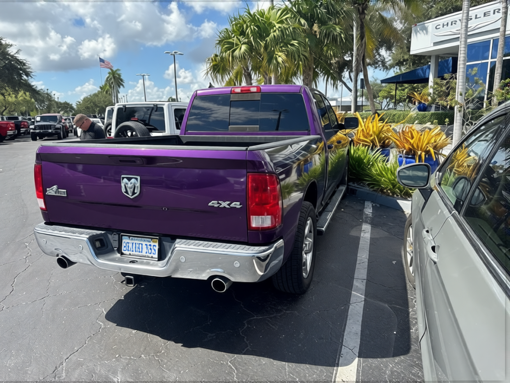 Ram 1500 rendered in Midnight Purple satin paint