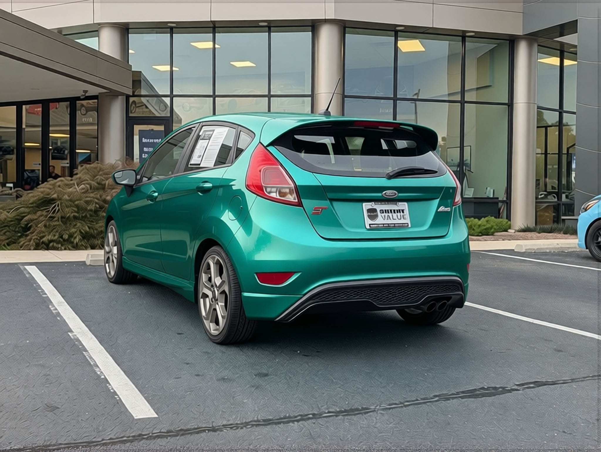 Ford Fiesta ST rendered in Gloss Metallic Ryan Green gloss wrap