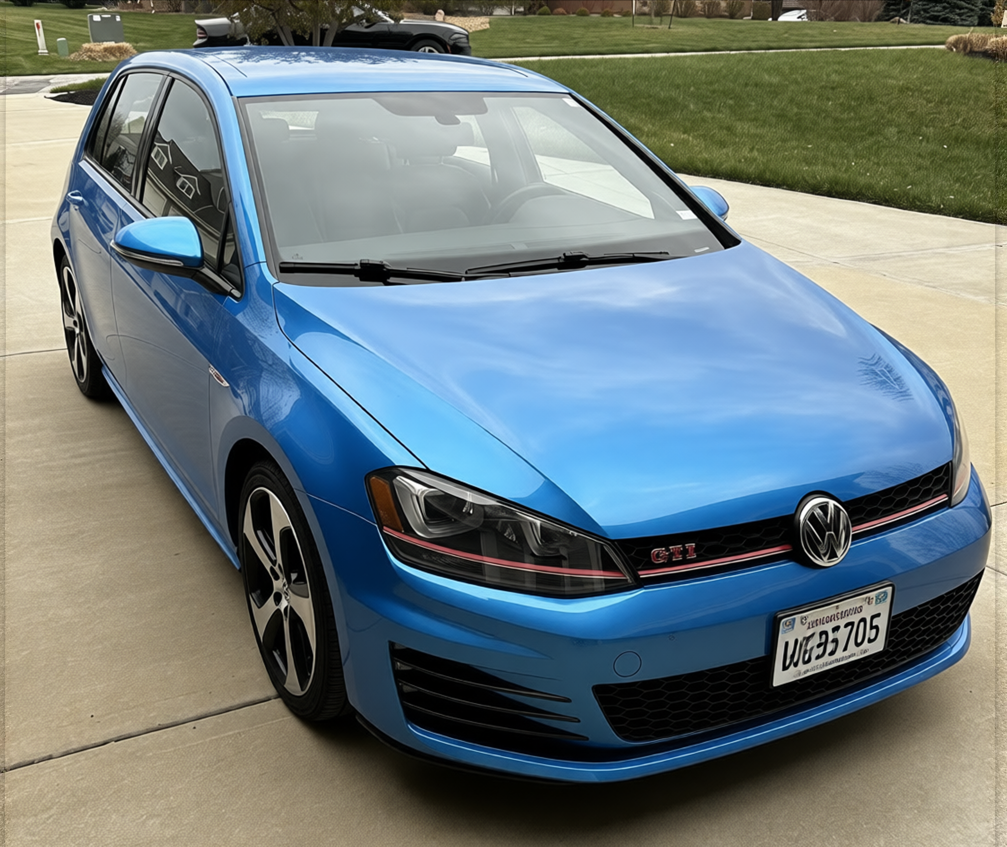 Volkswagen Golf GTI en Gulf Blue gloss paint
