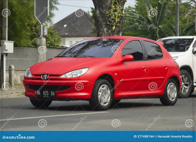 Peugeot 206 en Ferrari Red matte paint