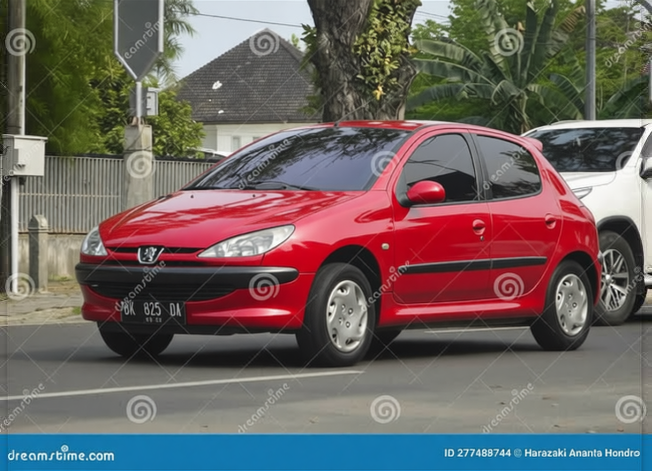Peugeot 206 en Ferrari Red gloss paint