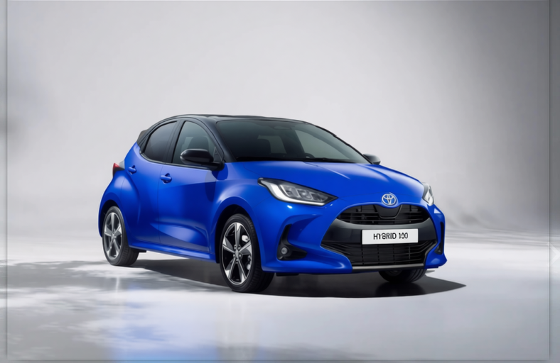 Toyota Yaris rendered in Royal Blue gloss wrap
