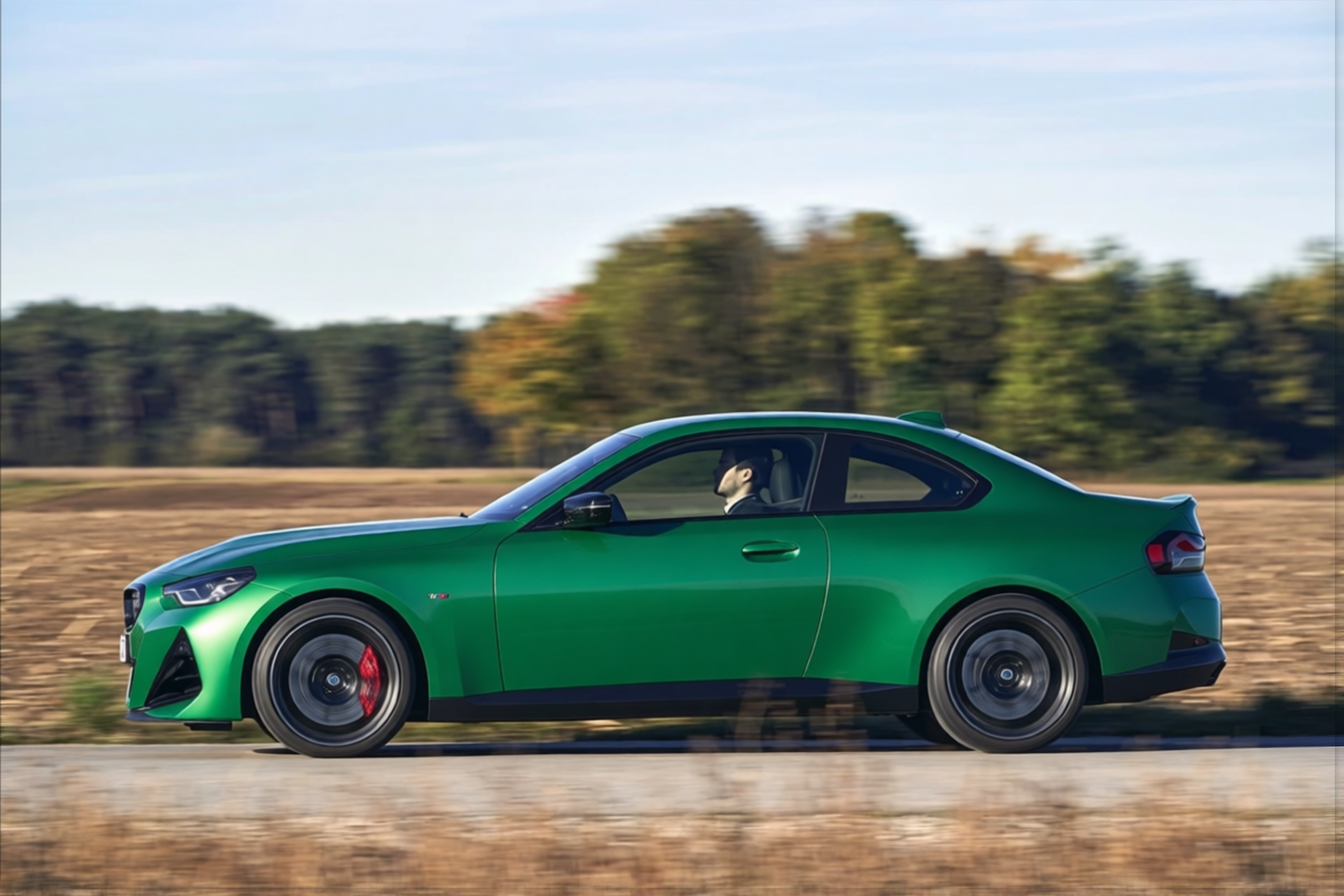 BMW M240i rendered in Racing Green matte paint