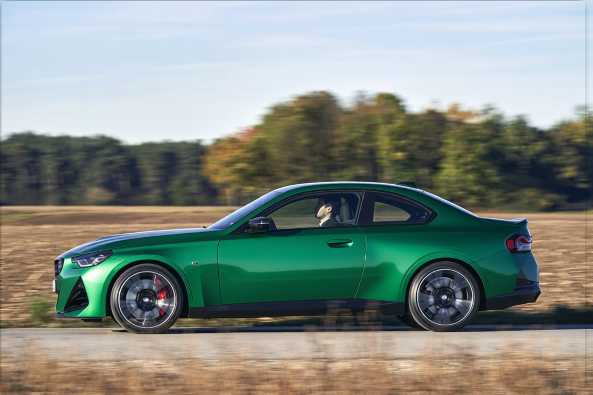 BMW M240i rendered in Racing Green satin paint
