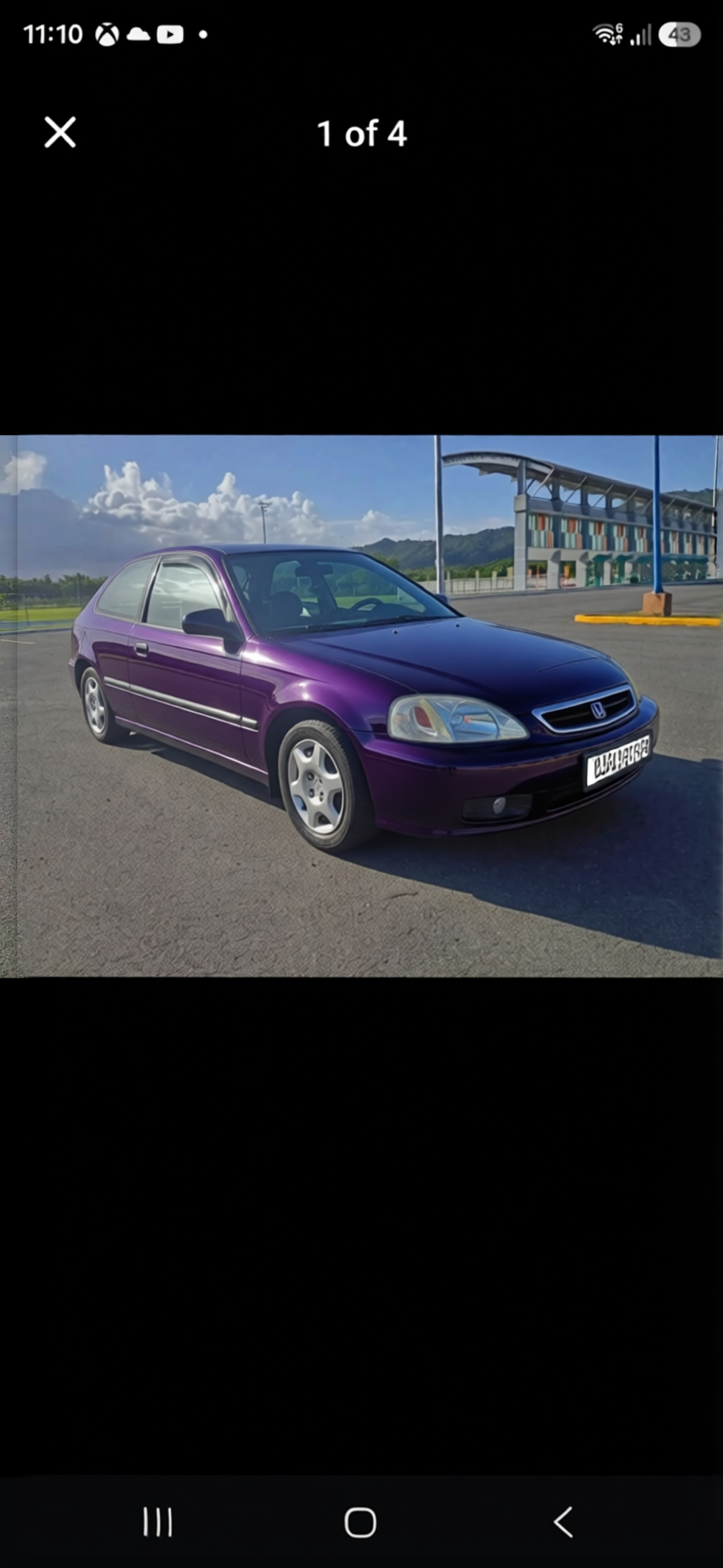 Honda Civic rendered in Midnight Purple gloss paint