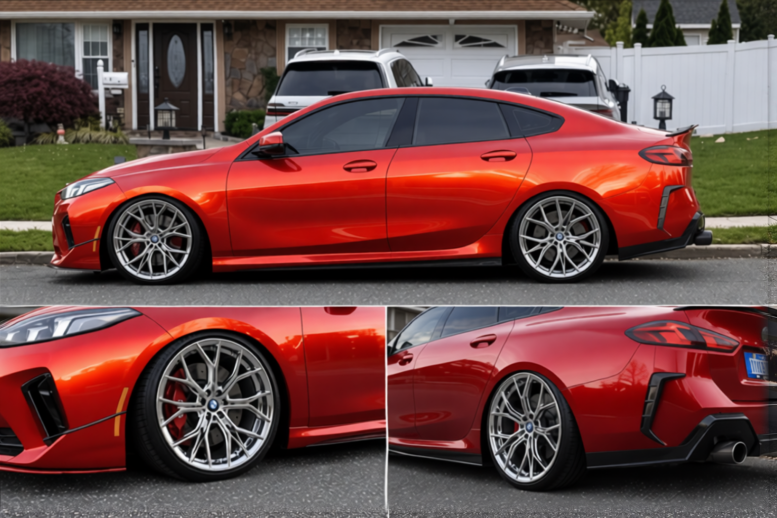 BMW 2 Series rendered in Gloss Dragon Fire Red gloss wrap