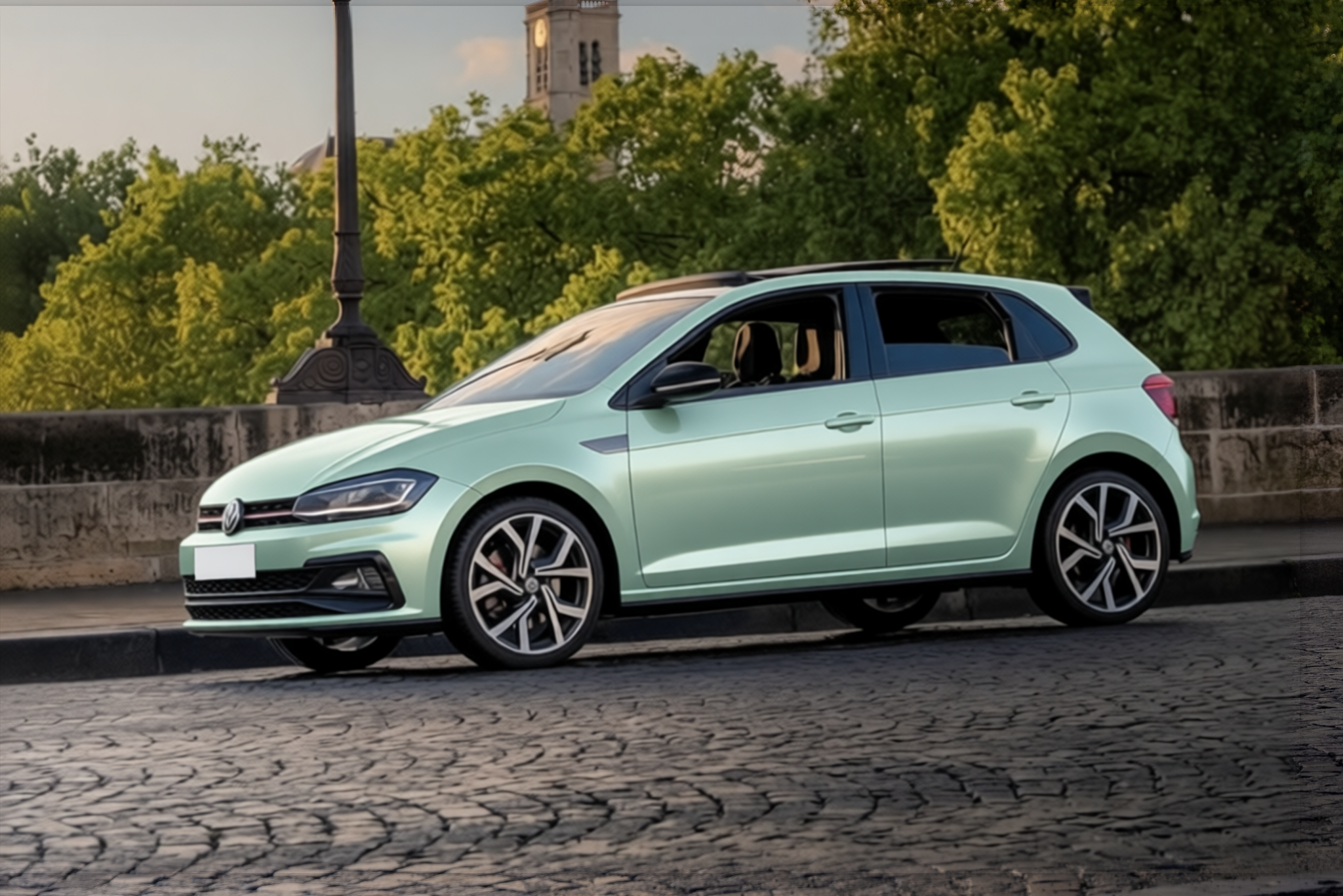 Volkswagen Polo GTI rendered in Gloss Metallic Shadow Green gloss wrap
