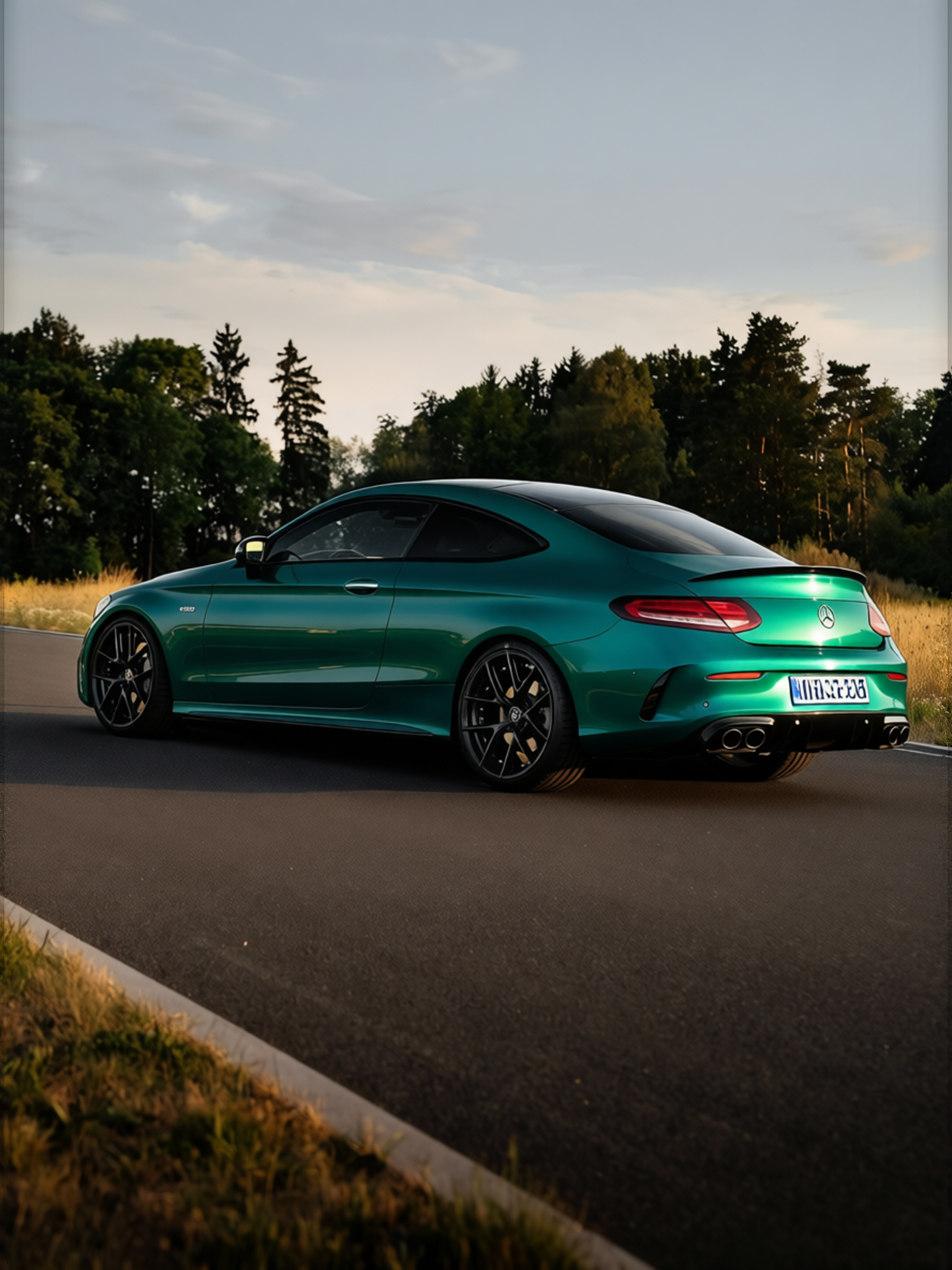 Mercedes-Benz C-Class rendered in Super Gloss Era Green gloss wrap
