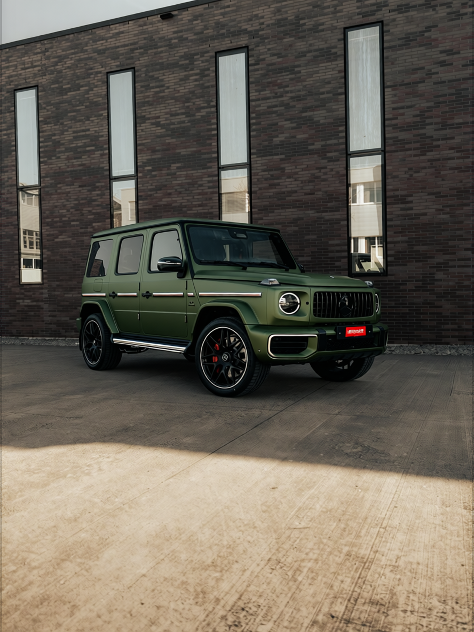 Mercedes-Benz G-Class rendered in Matte Military Green matte wrap