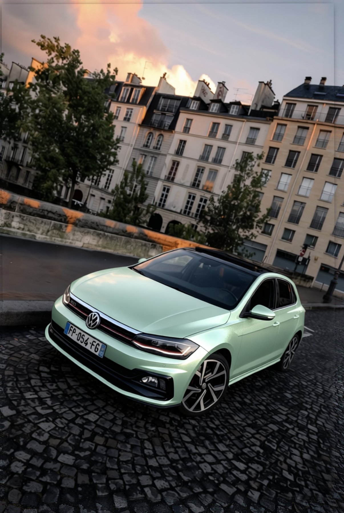 Volkswagen Polo GTI rendered in Gloss Metallic Shadow Green gloss wrap